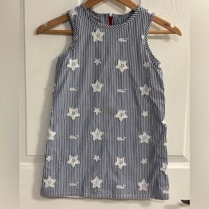 Vineyard Vines Blue & White Stripped Stars Lined Dress 4th Of July Size 6 LN